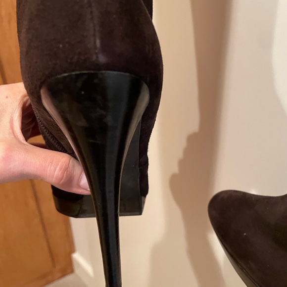 Stuart Weitzman over the knee platform boots with stacked wood heel - Picture 9 of 11